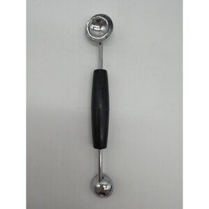 Double-Sided Metal Melon Baller With Black Handle 7.25-Inch Length Ecko USA
